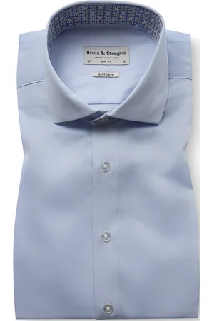 Bruun & Stengade Bs Fritz Slim Fit Shirt Tops Shirts Business Shirts Blue