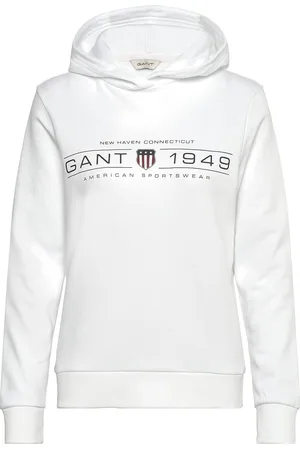 GANT Reg Shield Hoodie Tops Sweatshirts & Hoodies Hoodies White
