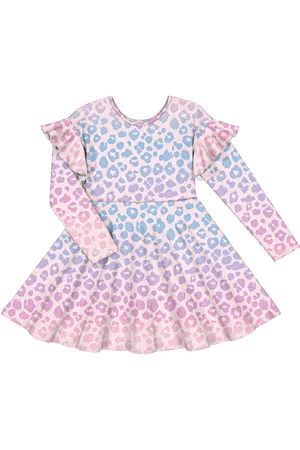 Gugguu Print Smoc Dress Dresses & Skirts Dresses Casual Dresses Long-sleeved Casual Dresses Pink