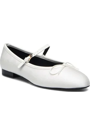 MANGO Ballerinas With Strip And Bow Detail Ballerinasko Ballerinaer White
