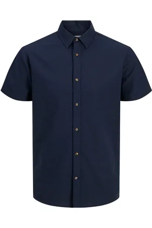 JACK & JONES Jjesummer Shirt Ss Sn Tops Shirts Short-sleeved Shirts Navy Jack & J S