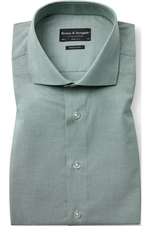 Bruun & Stengade Bs Shelton Modern Fit Shirt Tops Shirts Business Shirts Green