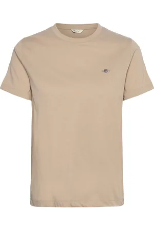 GANT Reg Shield Ss T-Shirt Tops T-shirts & Tops Short-sleeved Beige
