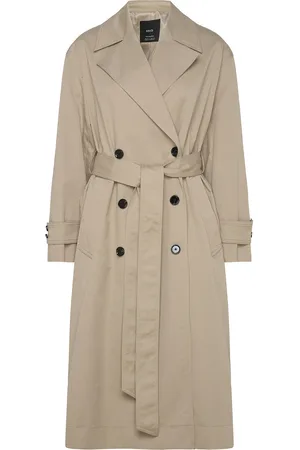 MANGO Long Over D Double-Breasted Trench Coat Trenchcoat Frakke Beige