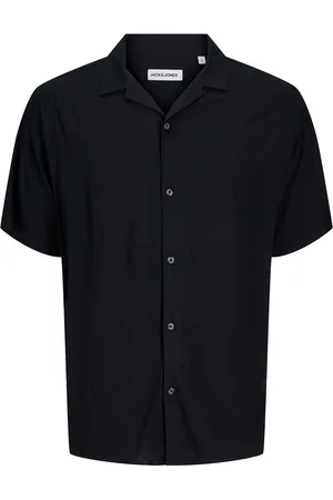 JACK & JONES Jjejeff Solid Resort Shirt S/S Sn Tops Shirts Short-sleeved Shirts Black Jack & J S