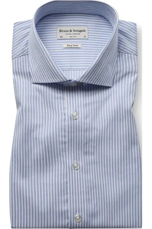 Bruun & Stengade Bs Popyrin Slim Fit Shirt Tops Shirts Business Shirts Blue