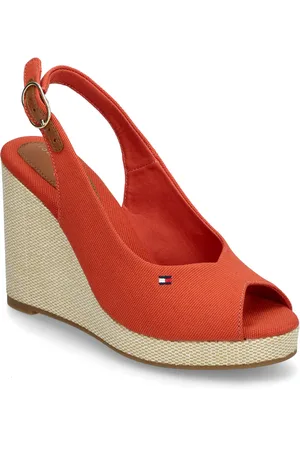 Tommy Hilfiger Flag High Wedge Espad Slingback Sko Med Kilehæl Red