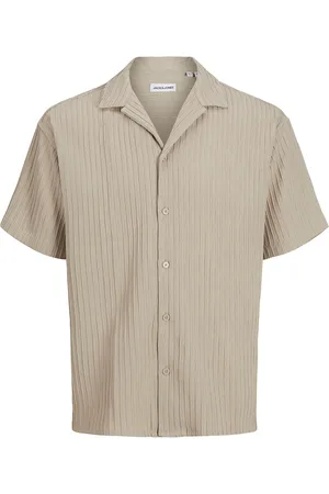 JACK & JONES Jjmassimo Resort Shirt Ss Ln Tops Shirts Short-sleeved Shirts Beige Jack & J S