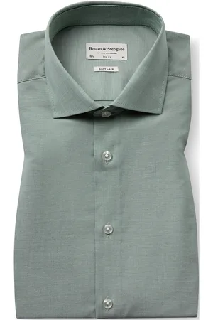 Bruun & Stengade Bs Tiafoe Slim Fit Shirt Tops Shirts Business Shirts Green