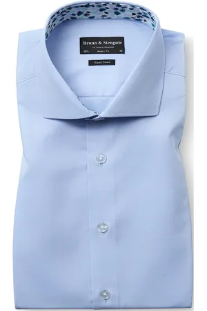Bruun & Stengade Bs Holger Modern Fit Shirt Tops Shirts Business Shirts Blue