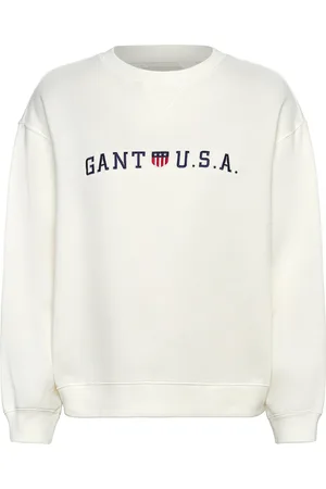 GANT Shield Usa C-Neck Sweat Tops Sweatshirts & Hoodies Sweatshirts White