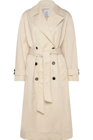 MANGO Long Over D Double-Breasted Trench Coat Trenchcoat Frakke Beige