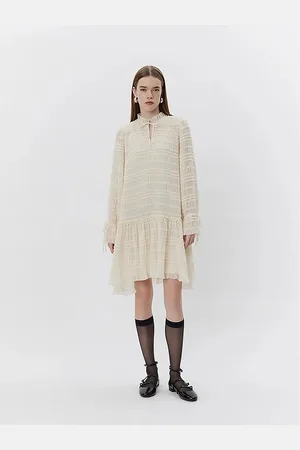 Sofie Schnoor Paisleysw Dress Knælang Kjole Beige
