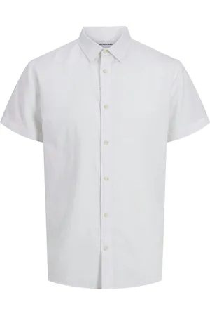 JACK & JONES Jjesummer Shirt Ss Sn Tops Shirts Short-sleeved Shirts White Jack & J S