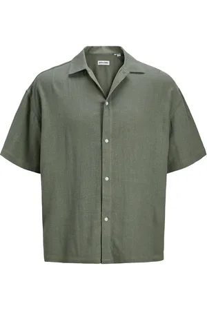 JACK & JONES Jjwayne Solid Resort Shirt Ss Tops Shirts Short-sleeved Shirts Khaki Green Jack & J S
