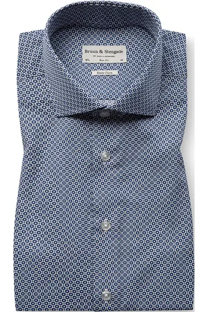 Bruun & Stengade Bs Ofner Slim Fit Shirt Tops Shirts Business Shirts Blue