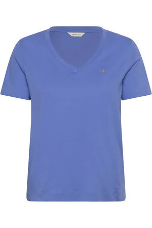 GANT Reg Shield Ss V-Neck T-Shirt Tops T-shirts & Tops Short-sleeved Blue