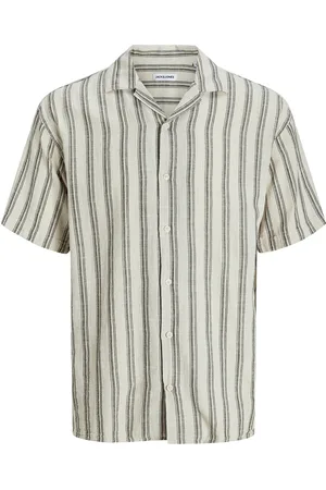JACK & JONES Jjeenzo Stripe Resort Shirt Ss Sn Tops Shirts Short-sleeved Shirts Cream Jack & J S