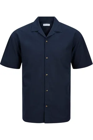 JACK & JONES Jjesummer Resort Shirt Ss Sn Tops Shirts Short-sleeved Shirts Navy Jack & J S