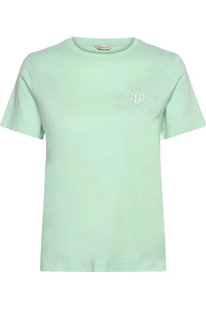 GANT Reg Tonal Shield Ss T-Shirt Tops T-shirts & Tops Short-sleeved Green