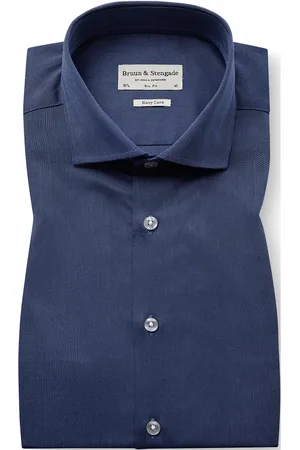 Bruun & Stengade Bs Bublik Slim Fit Shirt Tops Shirts Business Shirts Blue