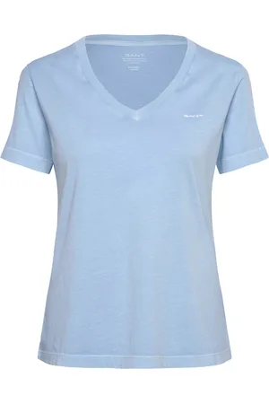 GANT Reg Sunfaded Ss V-Neck T-Shirt Tops T-shirts & Tops Short-sleeved Blue