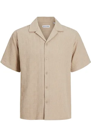 JACK & JONES Jjematteo Resort Shirt Ss Sn Tops Shirts Short-sleeved Shirts Beige Jack & J S
