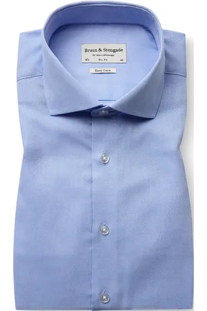 Bruun & Stengade Bs Zverev Slim Fit Shirt Tops Shirts Business Shirts Blue