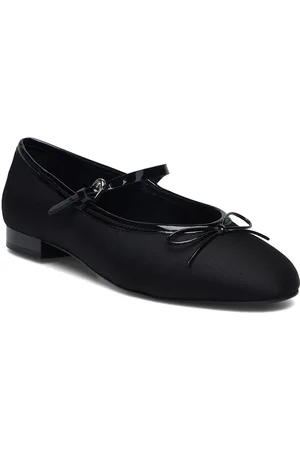 MANGO Ballerinas With Strip And Bow Detail Ballerinasko Ballerinaer Black
