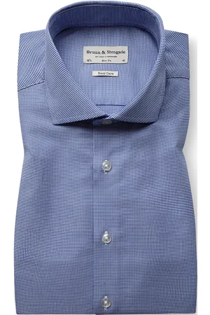 Bruun & Stengade Bs Musetti Slim Fit Shirt Tops Shirts Business Shirts Blue
