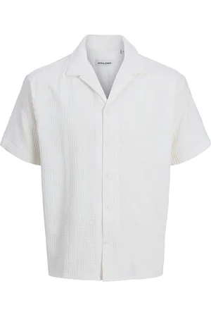 JACK & JONES Jjematteo Resort Shirt Ss Sn Tops Shirts Short-sleeved Shirts White Jack & J S