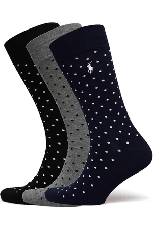 Ralph Lauren Polka-Dot Trouser Sock 3-Pack Underwear Socks Regular Socks Navy