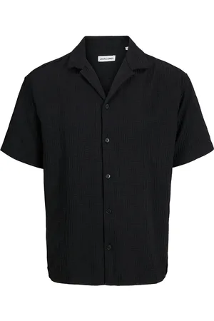 JACK & JONES Jjematteo Resort Shirt Ss Sn Tops Shirts Short-sleeved Shirts Black Jack & J S