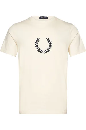 Fred Perry Textr Laurel Wreath Tee Tops T-Kortærmet Skjorte White
