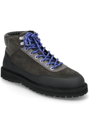 GARMENT PROJECT Olaf Lace-Up Boot - Charcoal Suede Snørestøvler Blue