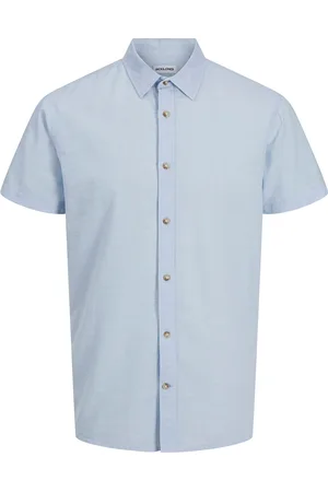 JACK & JONES Jjesummer Shirt Ss Sn Tops Shirts Short-sleeved Shirts Blue Jack & J S
