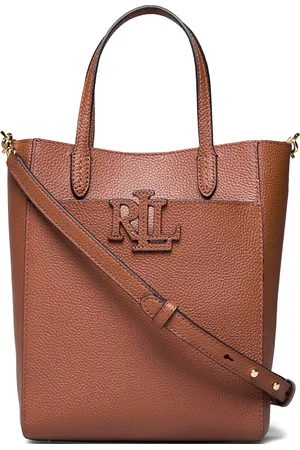Ralph Lauren Pebbled Leather Small Cameryn Tote Bag Shopper Taske Brown