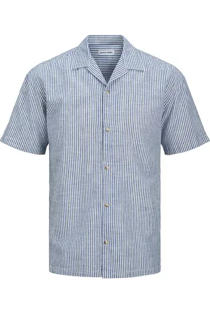 JACK & JONES Jjesummer Resort Shirt Ss Sn Tops Shirts Short-sleeved Shirts Blue Jack & J S
