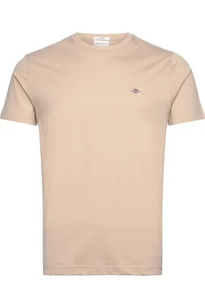 GANT Slim Shield Ss T-Shirt Tops T-Kortærmet Skjorte Beige