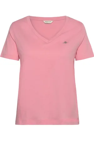 GANT Reg Shield Ss V-Neck T-Shirt Tops T-shirts & Tops Short-sleeved Pink