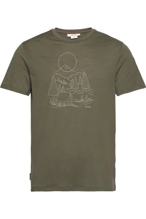 Icebreaker M Mer 150 Tech Lite Iii Ss Tee Sunset Ca Sport T-Kortærmet Skjorte Khaki Green