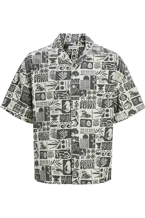 JACK & JONES Jjwayne Aop Resort Shirt Ss Tops Shirts Short-sleeved Shirts Black Jack & J S