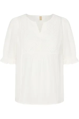 Culture Cumuxi Toril Blouse Tops Blouses Short-sleeved White