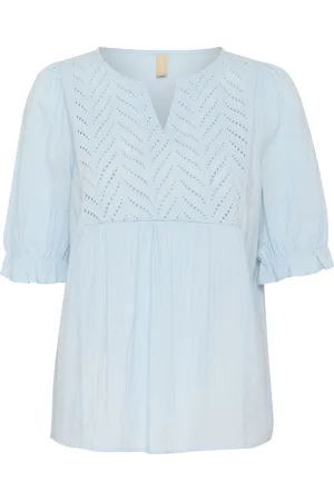 Culture Cumuxi Toril Blouse Tops Blouses Short-sleeved Blue