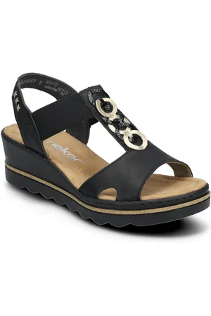 Rieker 67498-00 Sandal Med Hæl Black