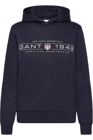 GANT Reg Shield Hoodie Tops Sweatshirts & Hoodies Hoodies Navy