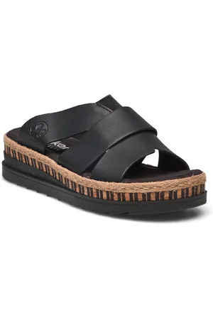 Rieker V7989-90 Shoes Mules & Slip-ins Flat Mules Black