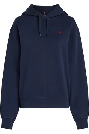 Tommy Hilfiger Reg Contrast Flag Hoodie Tops Sweatshirts & Hoodies Hoodies Navy