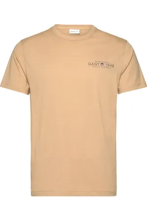 GANT Printed Graphic Ss T-Shirt Tops T-Kortærmet Skjorte Beige