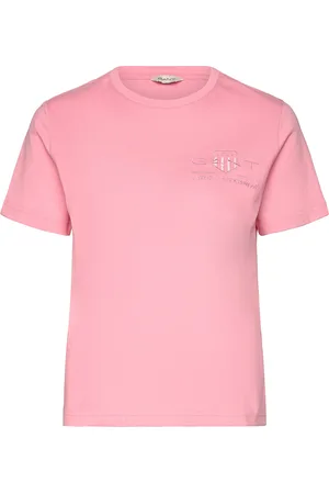 GANT Reg Tonal Shield Ss T-Shirt Tops T-shirts & Tops Short-sleeved Pink